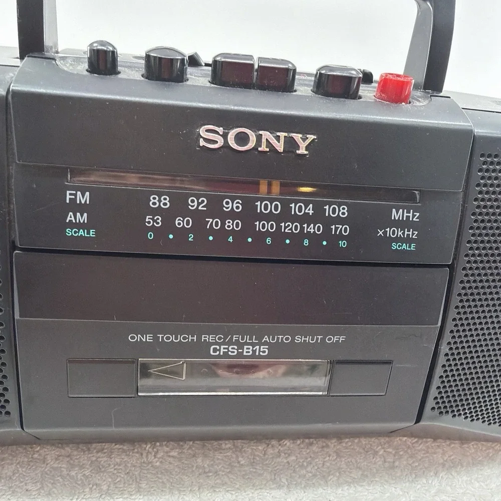 Sony CFS-B15 AM/FM Radio Cassette Recorder Portable Boombox Stereo - TESTED -